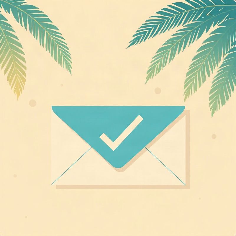 Ilustração de envelope com marca de confirmação